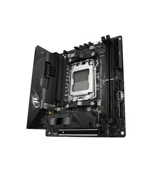 Материнская плата ASUS ROG STRIX B650E-I GAMING WIFI, AM5, AMD B650, 2xDDR5, 2xSATA, 2xM.2, 1xPCIe 5.0 x16, 1xHDMI, 1x 2.5Gb LAN, 4xUSB-A 3.2 Gen 2, 1xUSB-A 3.2 Gen 1, 1xUSB-C 3.2 Gen 2x2, 3x3.5 мм, 7.1, Mini-ITX