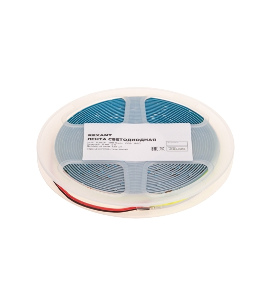 Лента светодиодная Rexant 24В, COB 8Вт/м, 320 LED/м, зеленый, 8мм, 5м, IP20