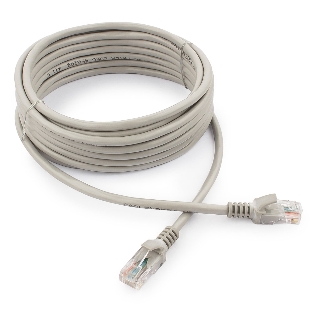 Патч-корд медный UTP Cablexpert PP10-5M cat.5, 5м, литой, многожильный, серый