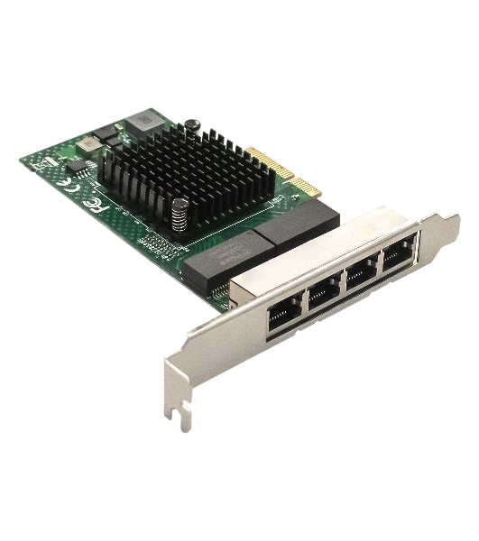 Сетевой адаптер ExeGate EXE-BCM5719 (PCI-E x4 v2.0, порты 4xRJ45, 10/100/1000Mbps, Gigabit Chipset Broadcom BCM5719)