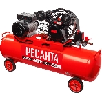 Компрессор поршневой Ресанта КП-100/400Р масляный 400л/мин 100л 2500Вт красный/черный, фото 1