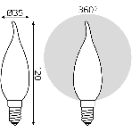 Лампа светодиодная Gauss Filament 104201209-D 9Вт цок.: E14 свеча 220B 4100K св. свеч. белый нейт. (упак.: 10 шт), фото5