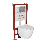 Комплект BAU 6 в 1: инсталляция BAU PRO, унитаз подвесной безободковый Bau Dream 49,5х36, сиденье дюропласт микролифт, клавиша BAU Dream, хром, фото5