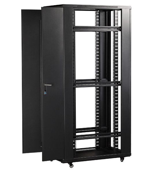 Шкаф коммутационный Lanmaster (TWT-CBB-42U-6X10-P1) 42U 600x1000 мм пер. дв. перфор. задн. дв. перфор. 2-хст. 2 бок. пан. 800 кг черный IP20