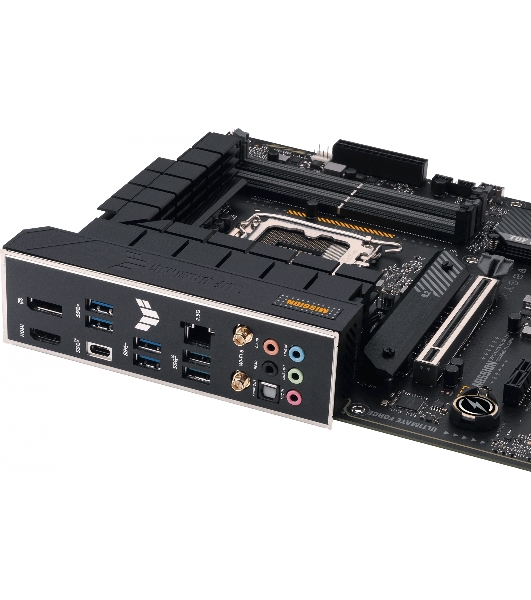 Материнская плата ASUS TUF GAMING H770-PRO WIFI, LGA 1700, Intel H770, 4xDDR5, 4xSATA, 4xM.2, 1xPCIe 5.0 x16, 1xPCIe 4.0 x4, 2xUSB-A 3.2 Gen 2, 4xUSB-A 3.2 Gen 1, 1xUSB-C 3.2 Gen 2x2, 1x2.5Gb LAN, 5x3.5 мм, 7.1, Standard-ATX