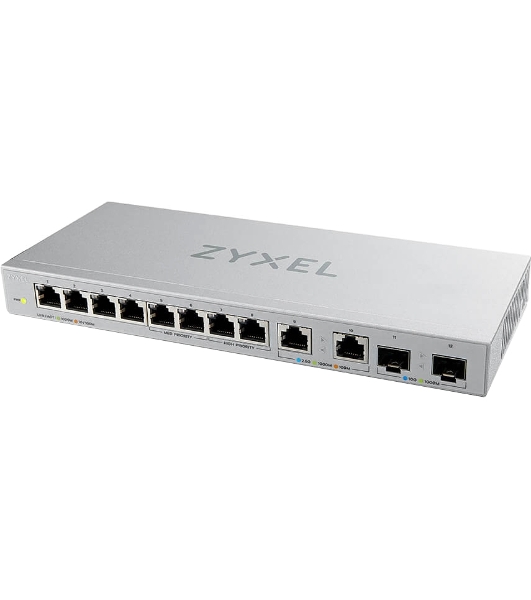 Коммутатор Zyxel XGS1010-12-ZZ0102F 8x1 Гбит/с 2x2.5 Гбит/с 2SFP+ неуправляемый