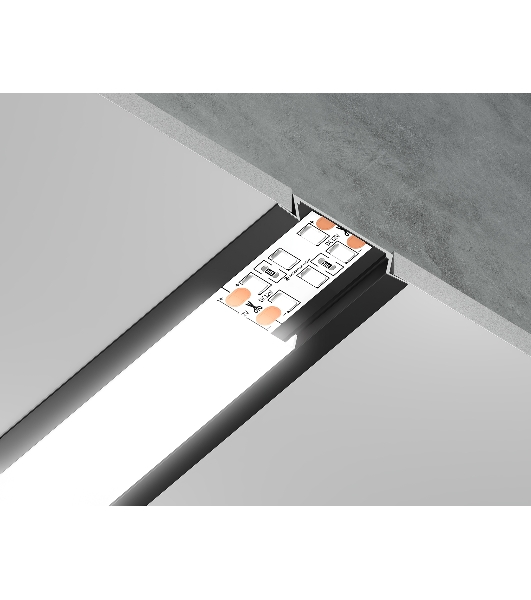 Алюминиевый профиль Ambrella light GP1100BK черный 2000*30.6*6