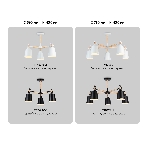 Светильник Ambrella light TR82204/3 WH/LW белый/светлое дерево E27/3 max 40W D560*430, фото 1