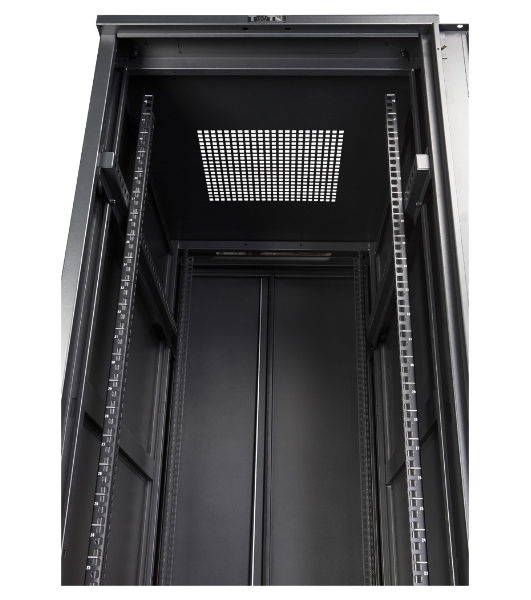 Шкаф коммутационный Lanmaster (TWT-CBB-42U-6X10-P1) 42U 600x1000 мм пер. дв. перфор. задн. дв. перфор. 2-хст. 2 бок. пан. 800 кг черный IP20
