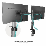 Кронштейн ONKRON D221E для двух мониторов 13'-32' настольный, черный, фото23