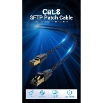Патч-корд Vention прямой SFTP cat.8 RJ45 - 3 м. черный Тканевая оплетка, фото3