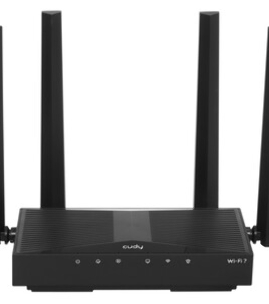 Маршрутизатор Cudy BE3600 2.5G Dual Band Wi-Fi 7 Mesh Router, Chipset Broadcom, 802.11be/ax/ac/a/b/g/n, 2882Mbps at 5GHz + 688Mbps at 2.4GHz, 1 x 2.5Gbps WAN Port, 4 x 10/100/1000Mbps Ports, 4 x 5dBi fixed antennas, WiFi router/AP/Repeater/WISP Mode, PPTP/L2TP/OpenVPN/WireGuard, MLO, MU-MIMO, Guest network, WPS, DDNS, IPv6, IPTV, WOL, WPA3, TR069/TR098/TR111/TR181, Cudy APP