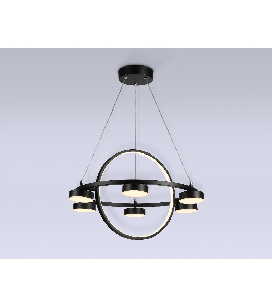 Светильник Ambrella light FL51775/2+6 BK черный 3000K/4200K/6400K 58W D600/380*1200 (ПДУ ИК)