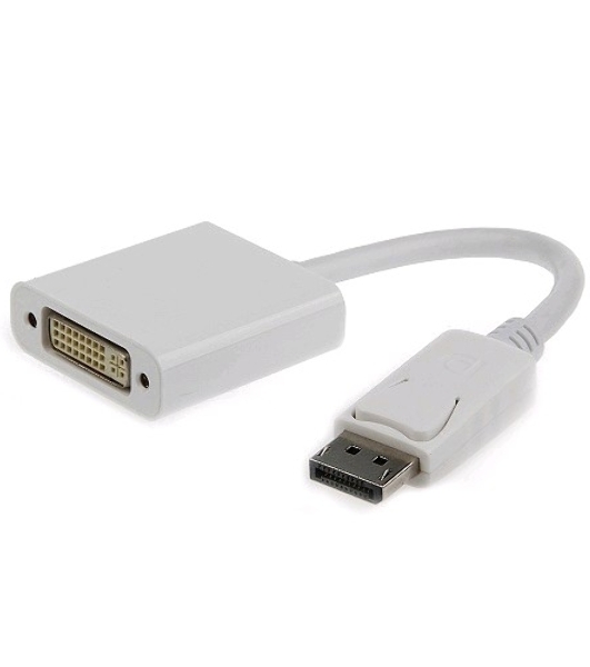 Переходник DisplayPort - DVI Cablexpert A-DPM-DVIF-002-W, 20M/19F, белый, пакет