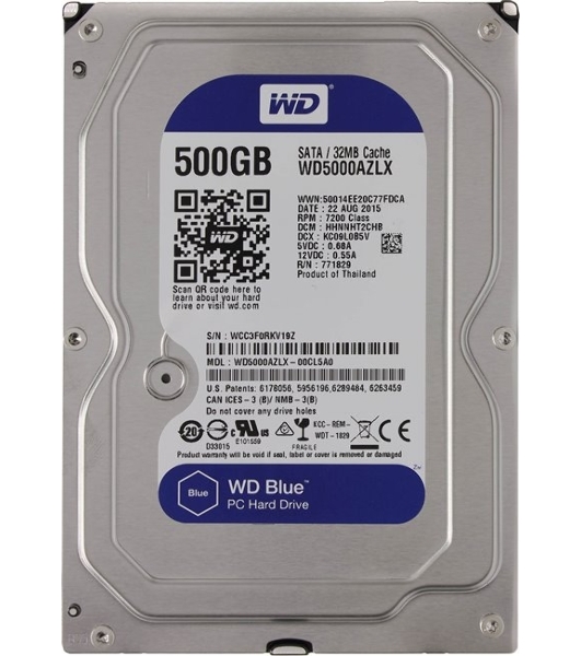 Жесткий диск Western Digital Original SATA-III 500Gb WD5000AZLX Blue (7200rpm) 32Mb 3.5'