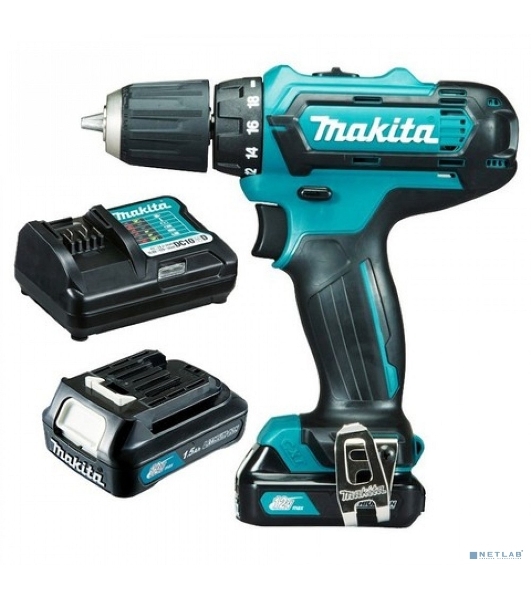 Дрель-шуруповерт Makita DF333DWAE, 12 В, 2 Ач, 30 Нм, щеточный