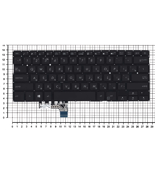 Клавиатура для ноутбука Asus UX331 UX331U UX331UA UX331UN черная с подсветкой
