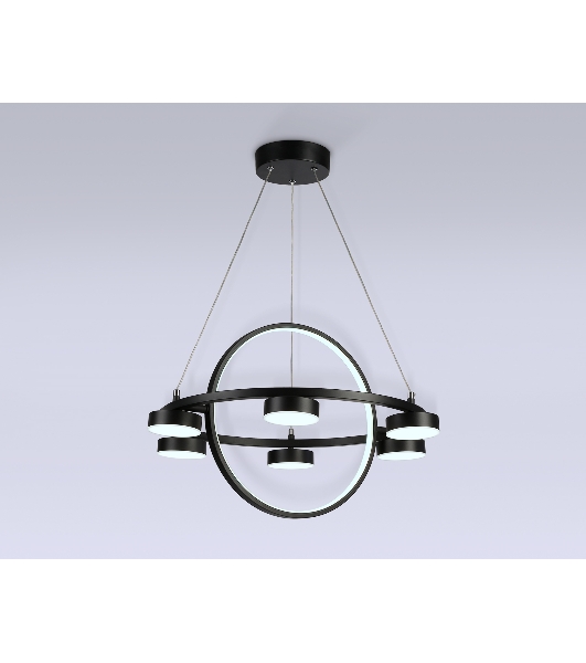Светильник Ambrella light FL51775/2+6 BK черный 3000K/4200K/6400K 58W D600/380*1200 (ПДУ ИК)
