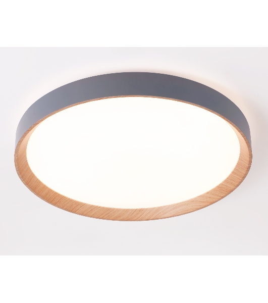 Потолочный светодиодный светильник Ambrella light FZ1322 GR/LWD серый/светлое дерево IP20 60W 3000-6400K D490*80 (ПДУ ИК)