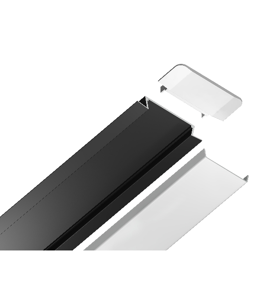 Алюминиевый профиль Ambrella light GP1100BK черный 2000*30.6*6