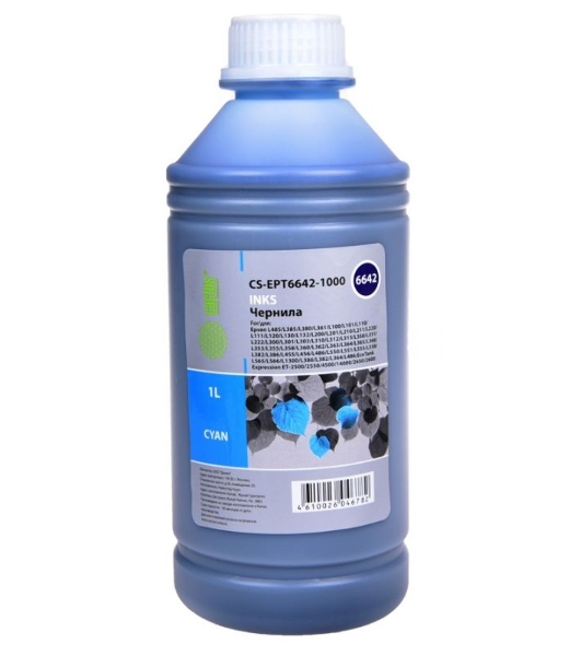 Чернила Cactus CS-EPT6642-1000 голубой 1000мл для Epson L100/L110/L120/L132/L200/L210/L222/L300/L312/L350/L355/L362/L366/L456/L550/L555/L566/L1300