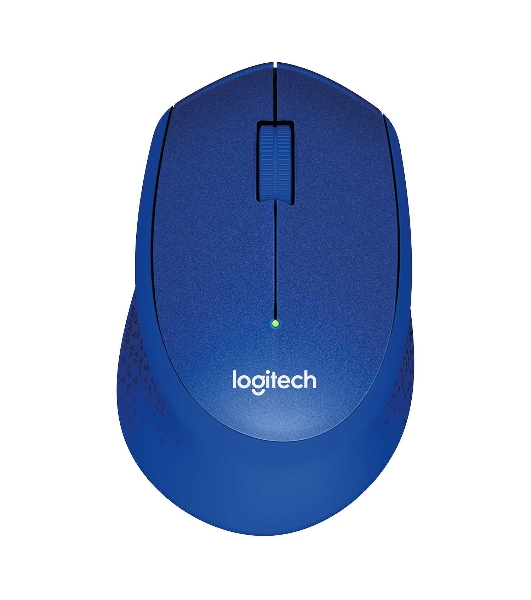 Мышь беспроводная Logitech M330 SILENT PLUS синий, 1000 dpi, радиоканал, USB, кнопки - 3