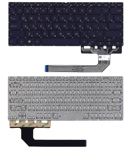 Клавиатура для ноутбука Asus ZenBook Flip S UX370UA черная с подсветкой