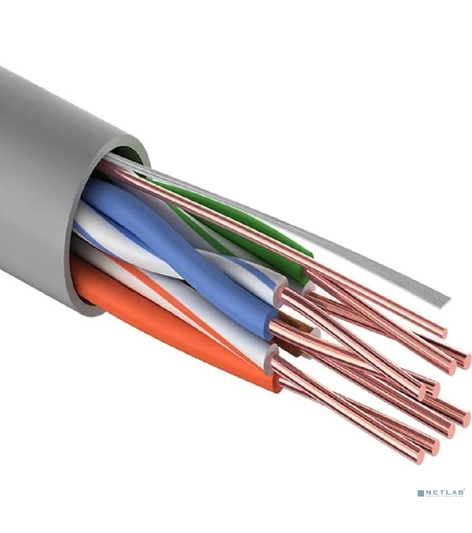 Кабель UTP PROconnect 4PR 24AWG, CU (медь), CAT5E, 100 МГц, PVC, серый, бухта 100 м