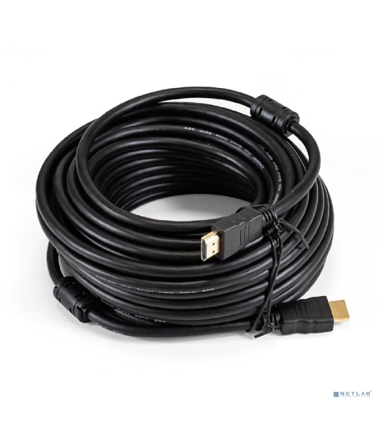 Кабель HDMI ExeGate EX-CC-HDMI-15.0F (19M/19M, 15м, v1.4b, ферритовые кольца, позолоченные контакты)