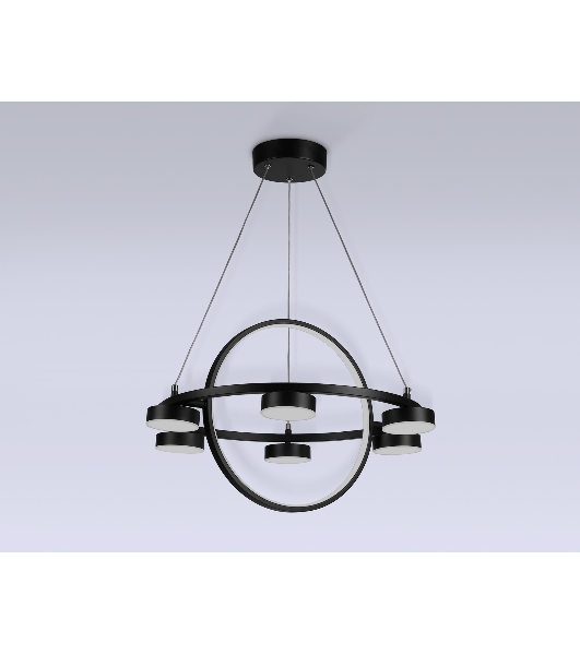 Светильник Ambrella light FL51775/2+6 BK черный 3000K/4200K/6400K 58W D600/380*1200 (ПДУ ИК)
