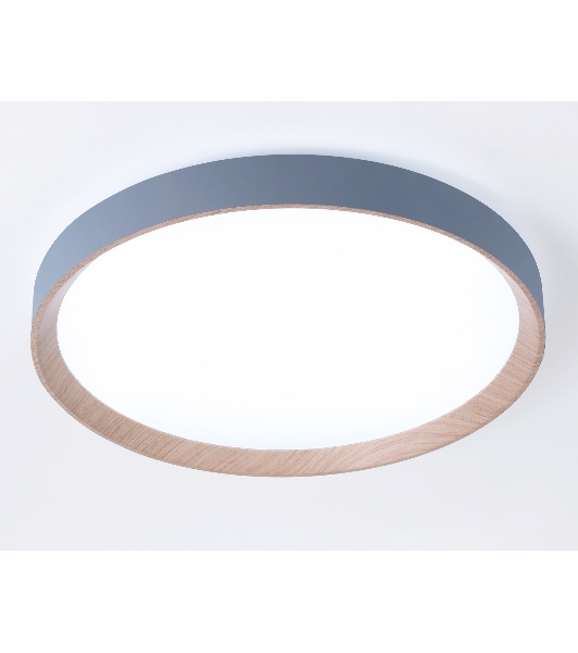 Потолочный светодиодный светильник Ambrella light FZ1322 GR/LWD серый/светлое дерево IP20 60W 3000-6400K D490*80 (ПДУ ИК)