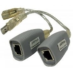 Удлинитель USB 1.1 интерфейса для клавиатуры и мыши по кабелю витой пары (CAT5/5e/6) до 100м, USB звуковые платы и т.д. до 70м, фото 1
