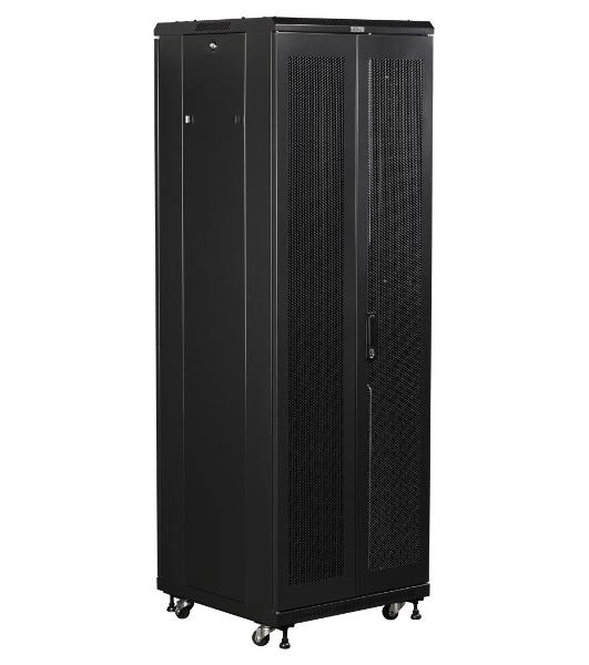 Шкаф коммутационный Lanmaster (TWT-CBB-42U-6X10-P1) 42U 600x1000 мм пер. дв. перфор. задн. дв. перфор. 2-хст. 2 бок. пан. 800 кг черный IP20