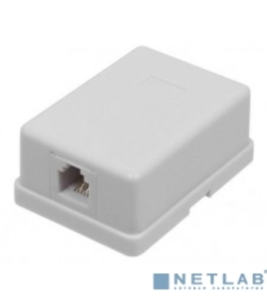 Настенная информационная розетка RJ45 8P8C, кат.5Е, UTP, 1-порт, белая 