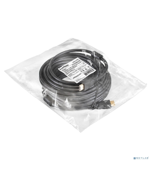 Кабель HDMI ExeGate EX-CC-HDMI-15.0F (19M/19M, 15м, v1.4b, ферритовые кольца, позолоченные контакты)