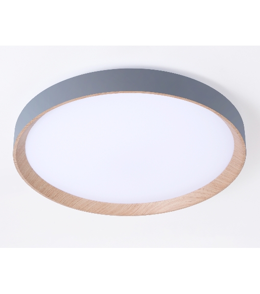 Потолочный светодиодный светильник Ambrella light FZ1322 GR/LWD серый/светлое дерево IP20 60W 3000-6400K D490*80 (ПДУ ИК)