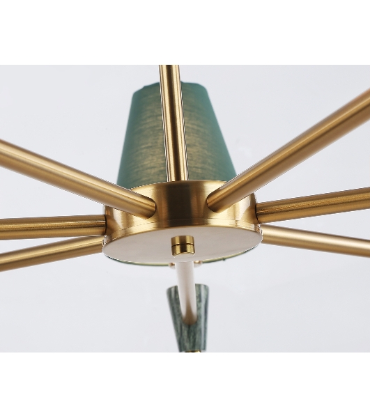Люстра Ambrella light LH75053/7 BS/GN латунь/зеленый E14*7 max 40W D840*580