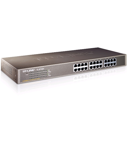 Коммутатор сетевой TP-Link SMB TL-SF1024 Коммутатор 24-port 10/100M Switch, 1U 19-inch rack-mountable steel case