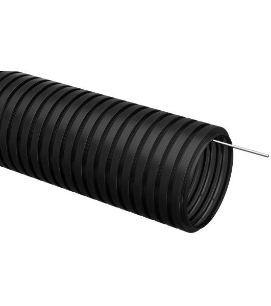Труба гофр. IEK CTG20-25-K02-025-1 ПНД d 25 с зондом (25 м) черный