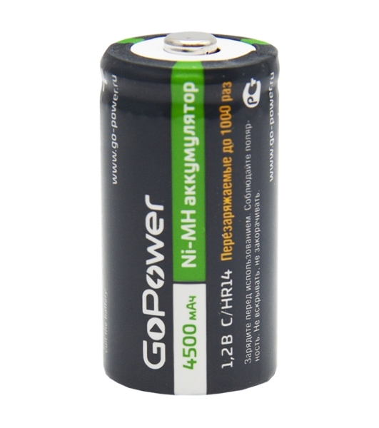 Аккумулятор бытовой GoPower HR14 C BL2 NI-MH 4500mAh блистер (2 шт.)