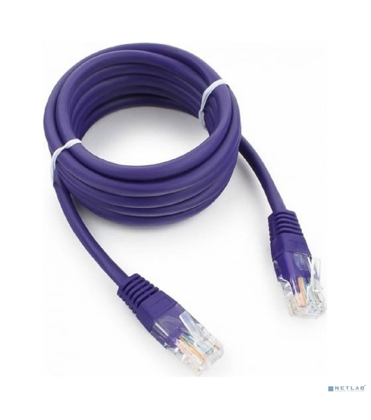 Патч-корд UTP Cablexpert cat.5e, 2м, литой, многожильный, фиолетовый