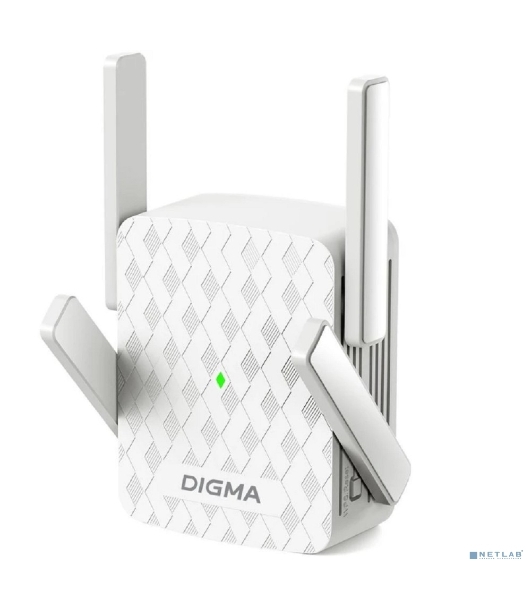 Повторитель беспроводного сигнала Digma D-WR310 (D-WR310V2) N300 Wi-Fi белый