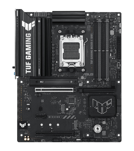Материнская плата ASUS TUF GAMING B650-E WIFI, AM5, AMD B650, 4xDDR5, 4xSATA, 3xM.2, 1xPCIe 4.0 x16, 1xPCIe 4.0 x16, 1xPCIe x1, 1xDP, 1xHDMI, 1x2.5Gb LAN, Wi-Fi 6E, Bluetooth 5.3, 2xUSB-C (1x10Gbps, 1x20Gbps), 3xUSB-A 5Gbps, 2xUSB-A 10Gbps, 3xUSB-A 2.0, 5x3.5 мм, 7.1, ATX