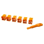 Комплект блокираторов коннектора RJ-45 (6 шт.) + ключ, оранжевый, фото2