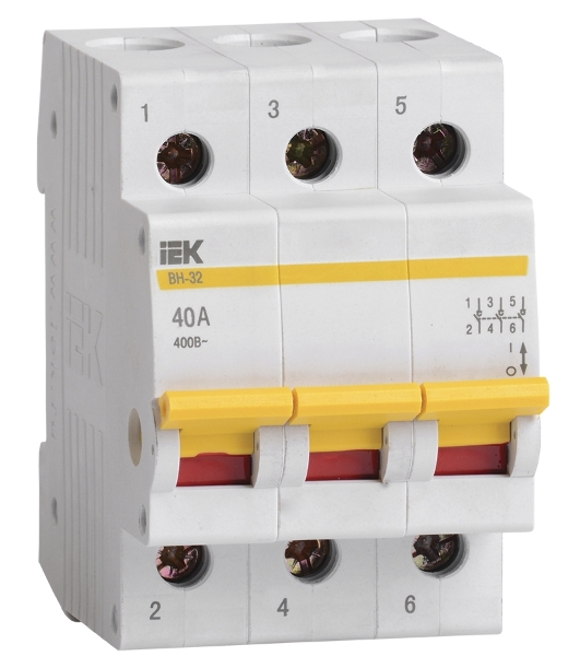 Выключатель нагрузки (мини-рубильник) IEK MNV10-3-040 ВН-32 3Р 40А