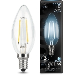Лампа светодиодная филаментная Gauss Black Filament 11Вт свеча 4100К E14, фото2