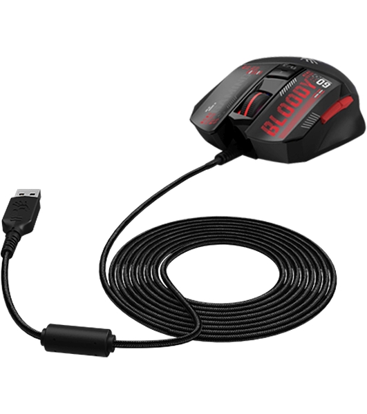 Мышь проводная A4Tech Bloody W60 Max Mini черный, 12000 dpi, USB, кнопки - 9