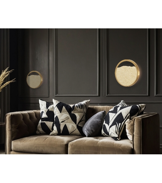 Настенный светильник Ambrella light LH53606 BS/BG латунь/бежевый 9W 3000K D250*55