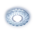 Встраиваемый точечный светильник Ambrella light S375 CL/FR прозрачный/матовый GU5.3+3W(LED WHITE) D120*25, фото 1