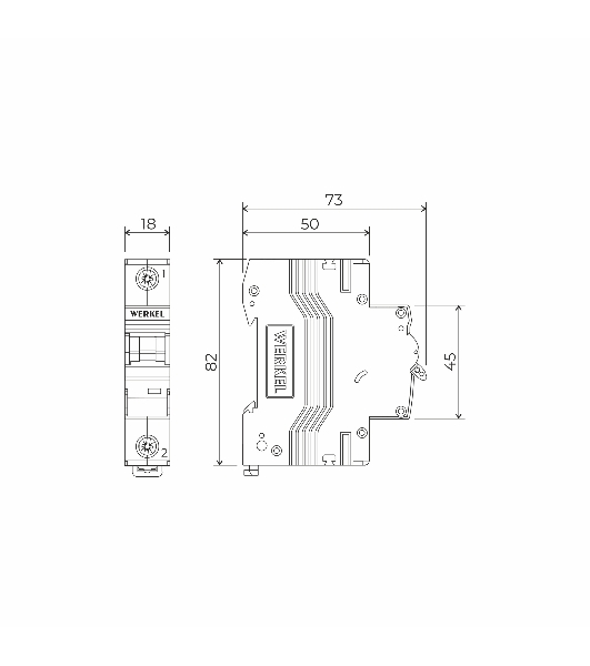 Автоматический выключатель Werkel 1P 10 A  C  4,5 kА W901P104